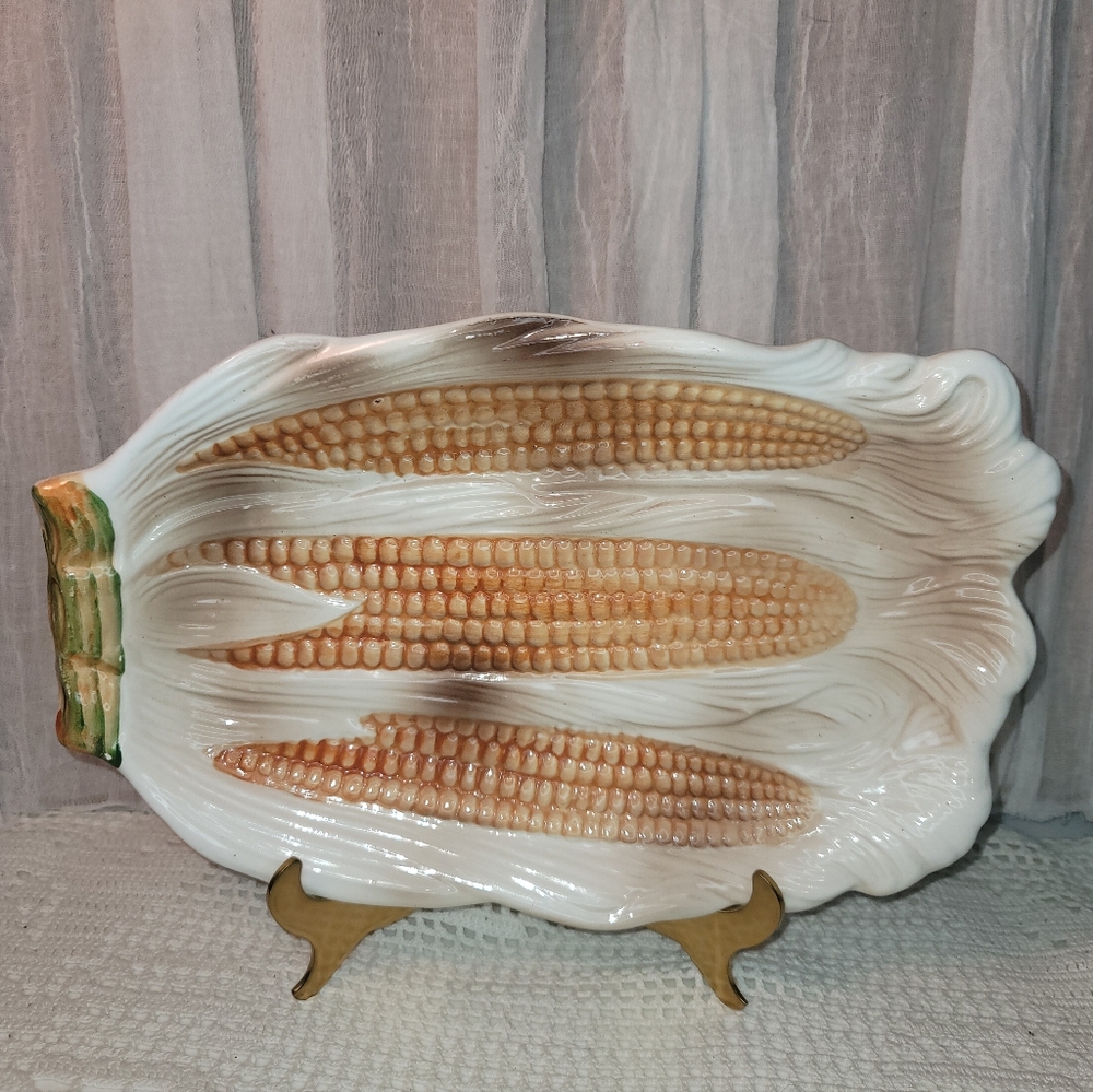 Vintage Corn On The Cob Design Ceramic Platter